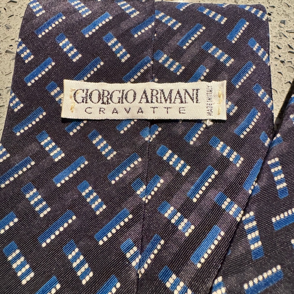 Giorgio Armani Geometric Blue and Black Tie